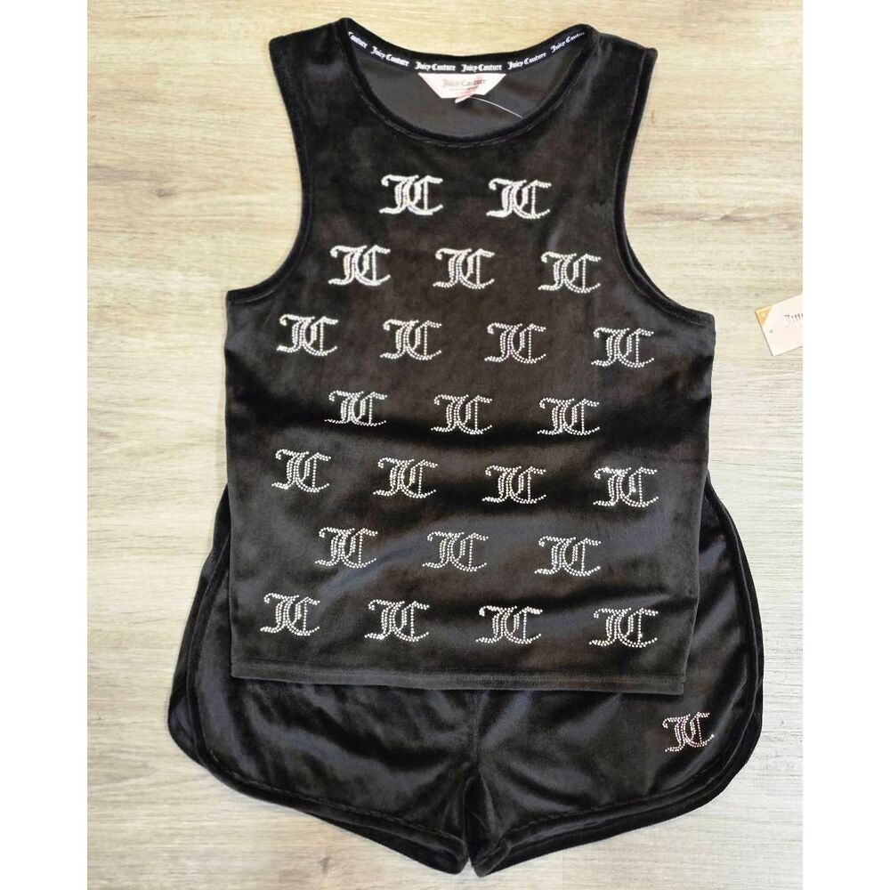 Juicy Couture JC Rhinestone Tank & Short PJ Set - Picture 9 of 9